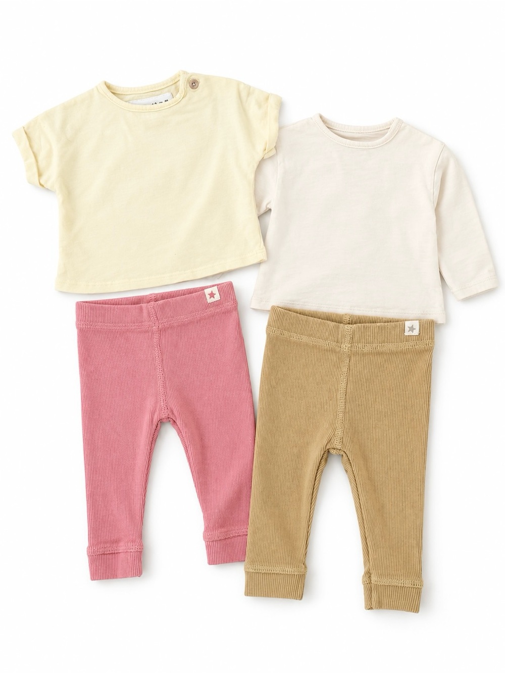 Zara Baby 4 Piece Outfit Lot Size 1-3M Tops Ribbed Leggings